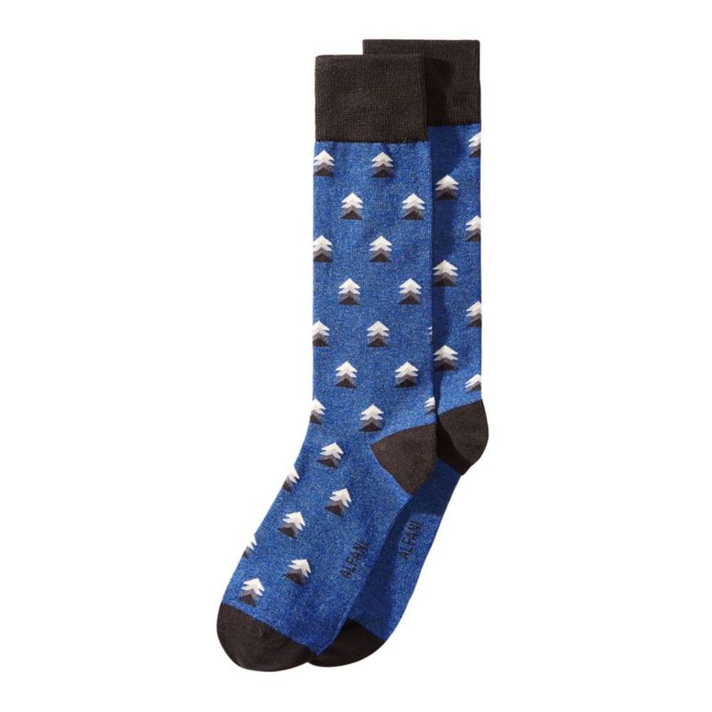 ALFANI Mens Navy Grey Motif Seamless Toe Rayon